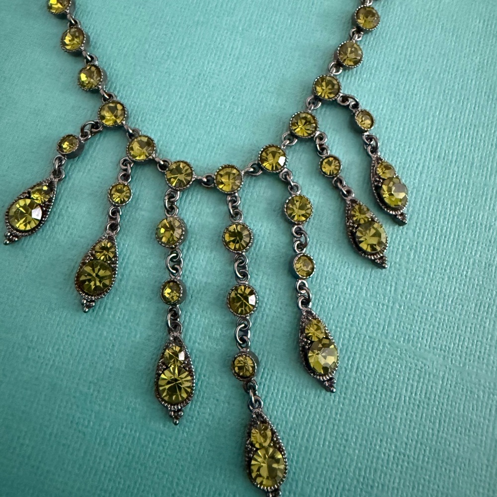 Gold and Silver Cascading Teardrop Necklace